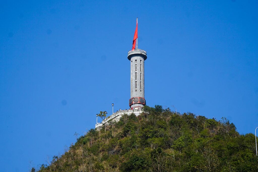 Lung Cu Flag Tower on top of a hill, Vietnam's northmost point