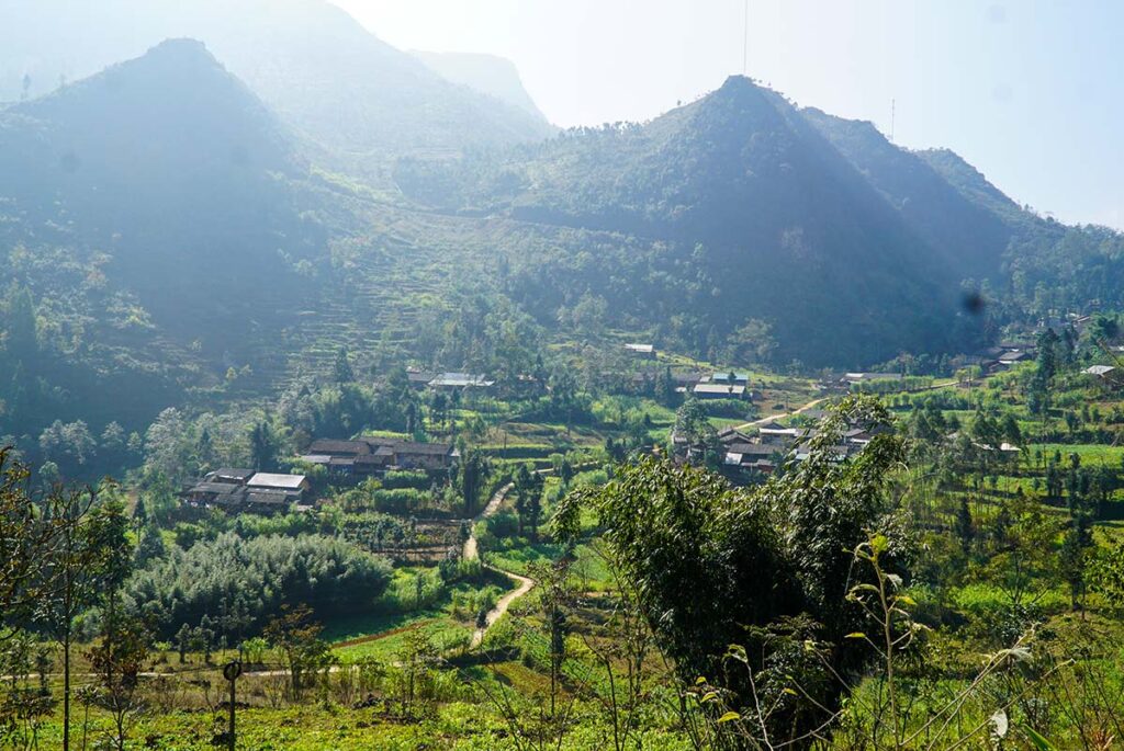The green Sung La Valley with ethnic villages